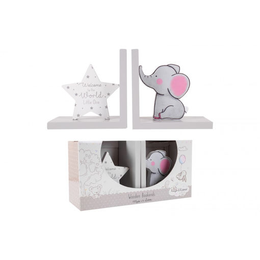 Picture of HUGS & KISSES WOODEN BOOKENDS SET OF 2